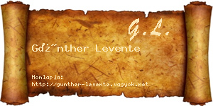 Günther Levente névjegykártya